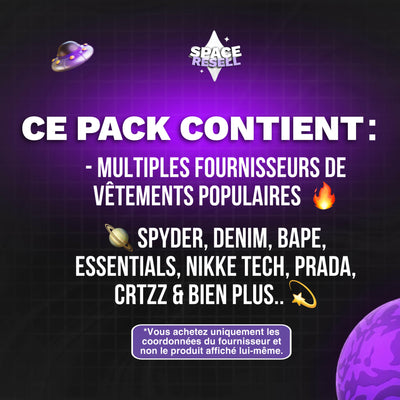 Pack Vêtements (Fournisseurs)